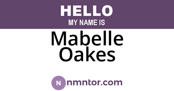 Mabelle Oakes