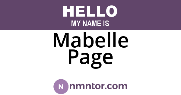 Mabelle Page