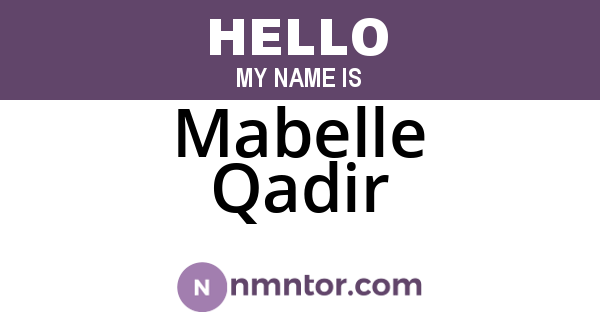 Mabelle Qadir
