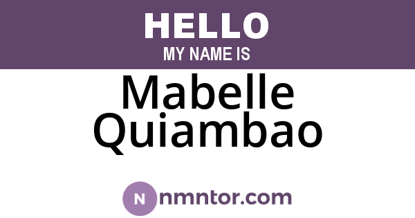 Mabelle Quiambao