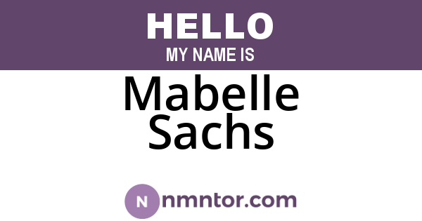 Mabelle Sachs