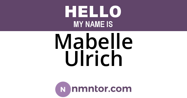 Mabelle Ulrich