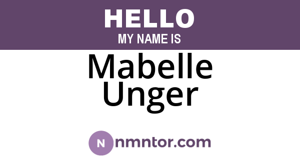 Mabelle Unger