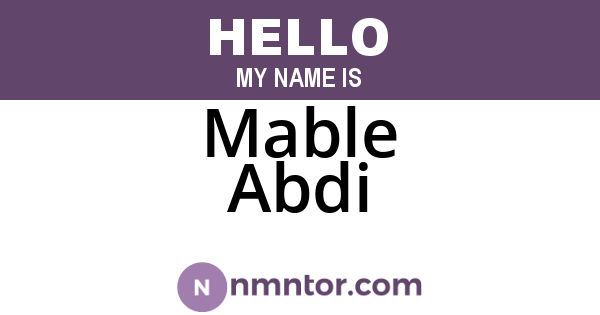 Mable Abdi