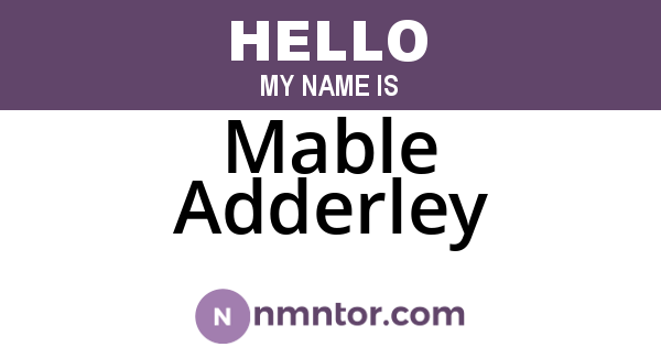 Mable Adderley
