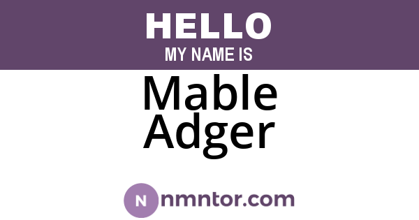 Mable Adger