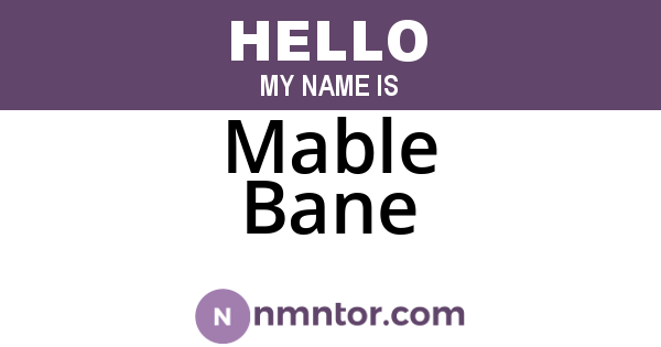 Mable Bane