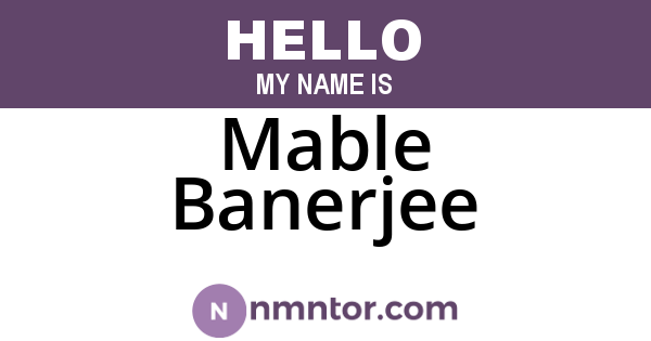 Mable Banerjee