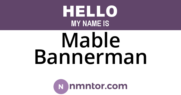 Mable Bannerman