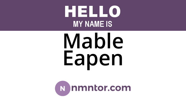 Mable Eapen