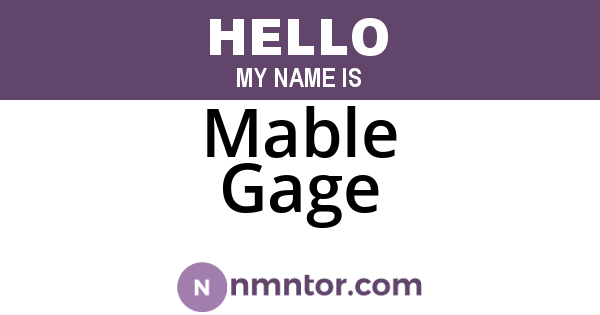Mable Gage