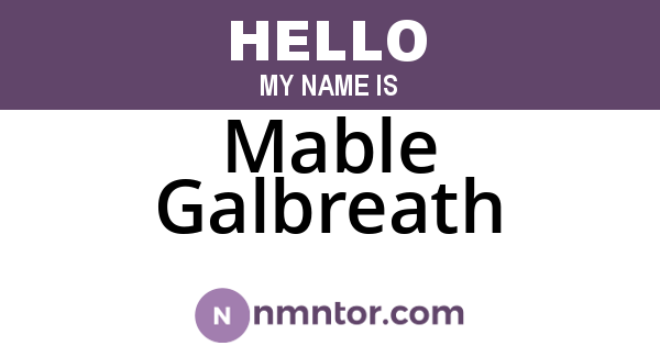 Mable Galbreath