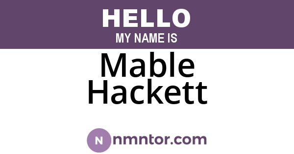 Mable Hackett