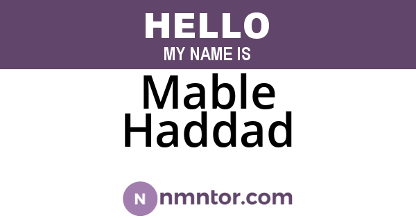 Mable Haddad