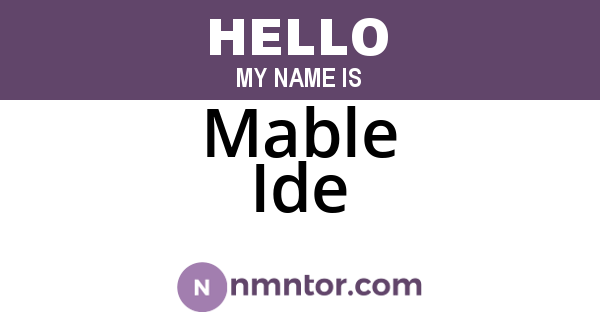 Mable Ide
