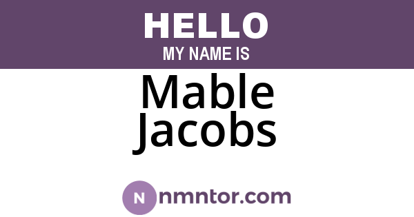 Mable Jacobs