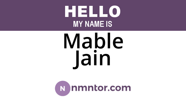 Mable Jain