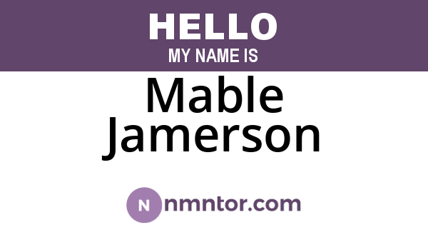 Mable Jamerson