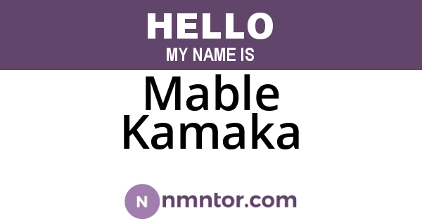 Mable Kamaka