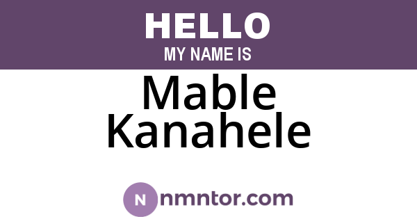 Mable Kanahele