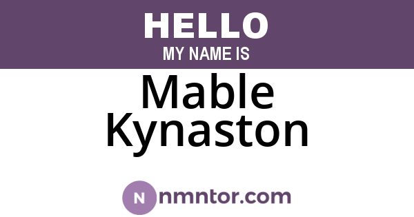 Mable Kynaston