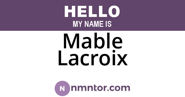 Mable Lacroix
