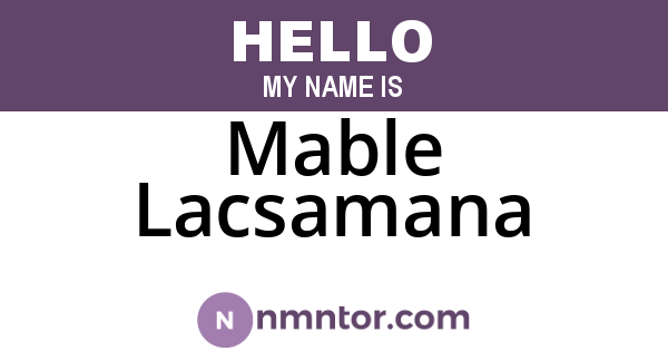 Mable Lacsamana