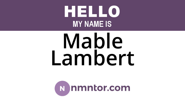 Mable Lambert