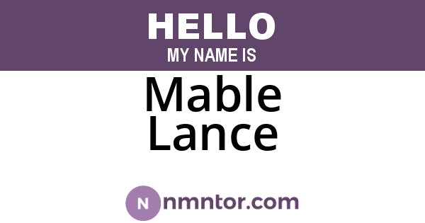 Mable Lance