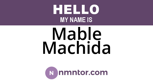 Mable Machida