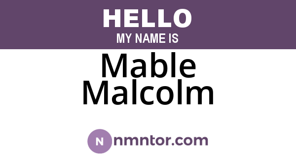 Mable Malcolm