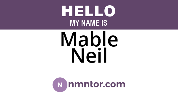 Mable Neil