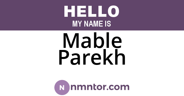 Mable Parekh