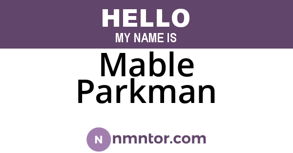 Mable Parkman