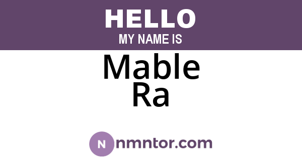 Mable Ra
