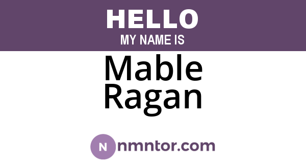 Mable Ragan