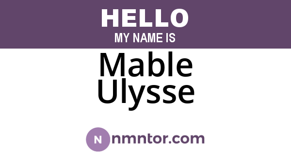 Mable Ulysse