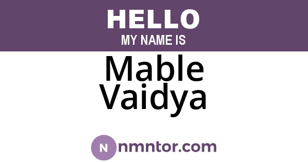 Mable Vaidya