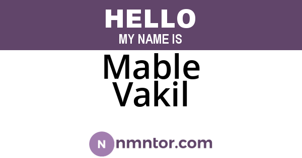 Mable Vakil