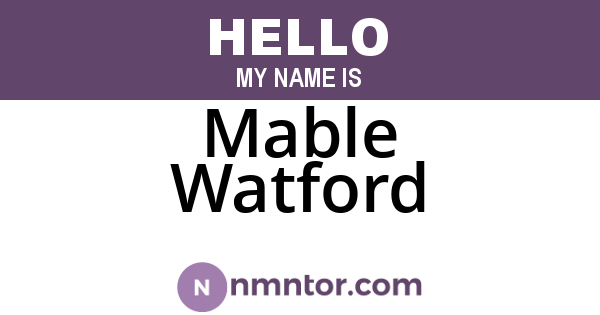 Mable Watford