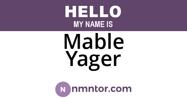 Mable Yager