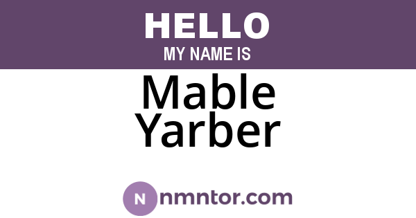 Mable Yarber