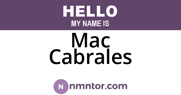 Mac Cabrales