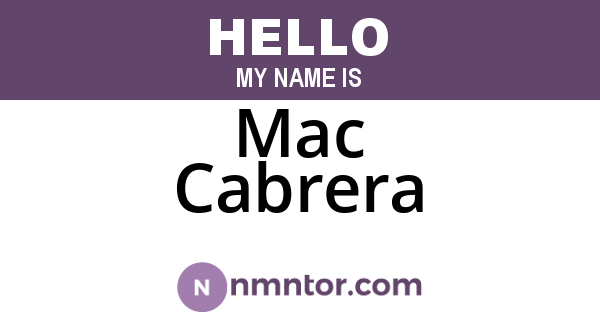 Mac Cabrera