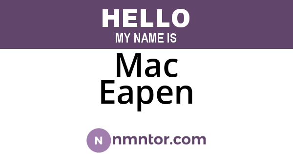 Mac Eapen