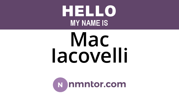 Mac Iacovelli