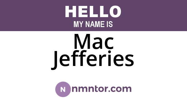 Mac Jefferies