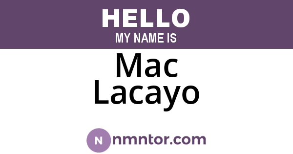 Mac Lacayo