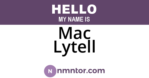 Mac Lytell