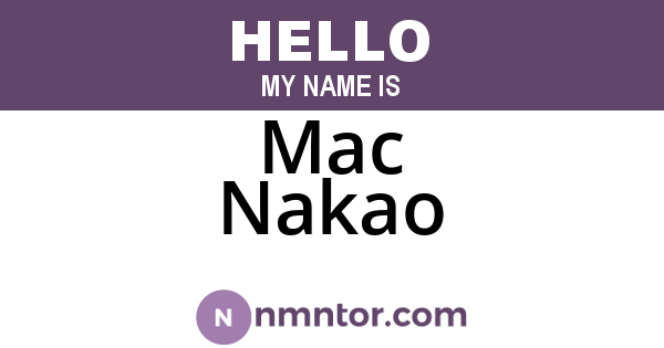 Mac Nakao